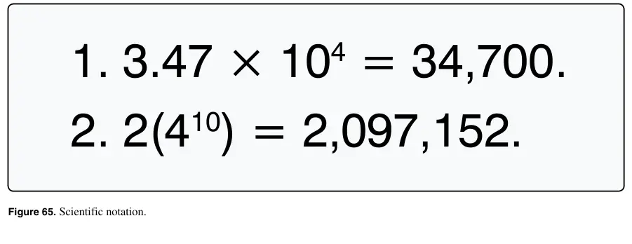 Figure 65: Scientific notation