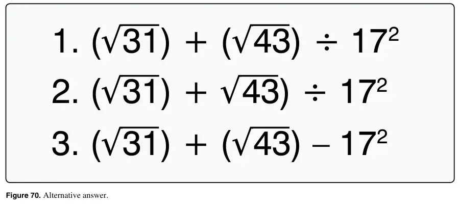 Figure 70: Alternative answer